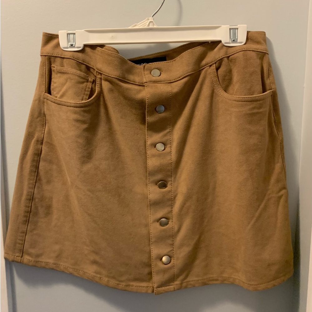 Express , new suede like camel mini skirt